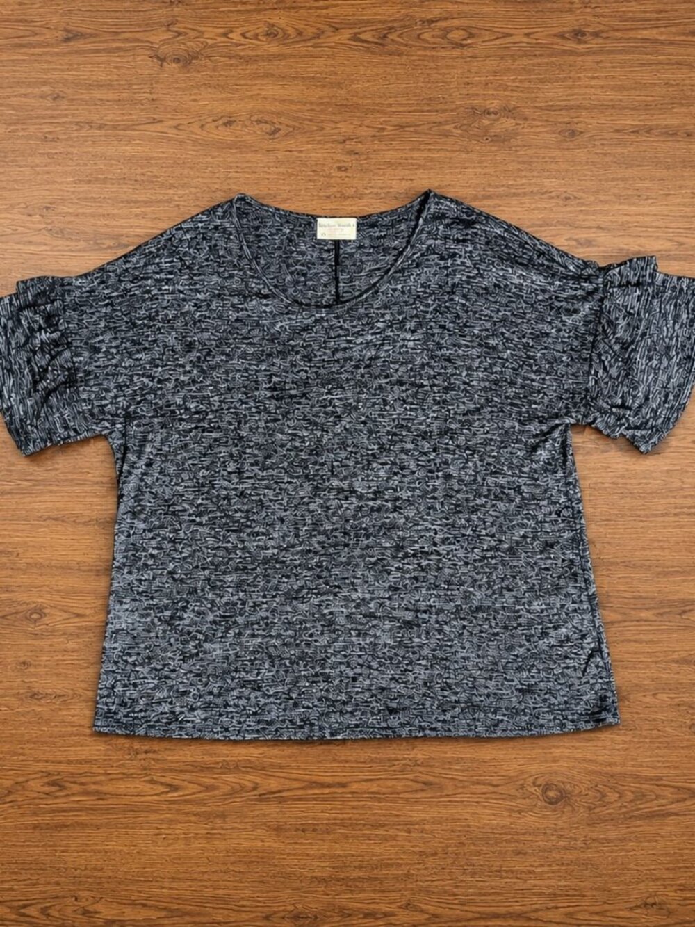 Bobbie Brooks Marled Ruffle Sleeve Stretch Top 3X - Picture 3 of 12
